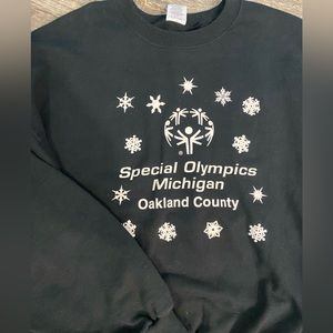 Special Olympics Michigan Oakland County Black Sweatshirt Size Large Unisex